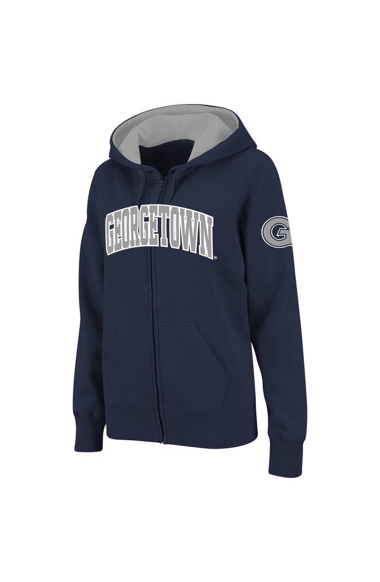 COLOSSEUM Women's Stadium Athletic Navy Georgetown Hoyas Arched Name Full-Zip Hoodie, Main, color, Navy