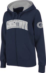 COLOSSEUM Women's Stadium Athletic Navy Georgetown Hoyas Arched Name Full-Zip Hoodie