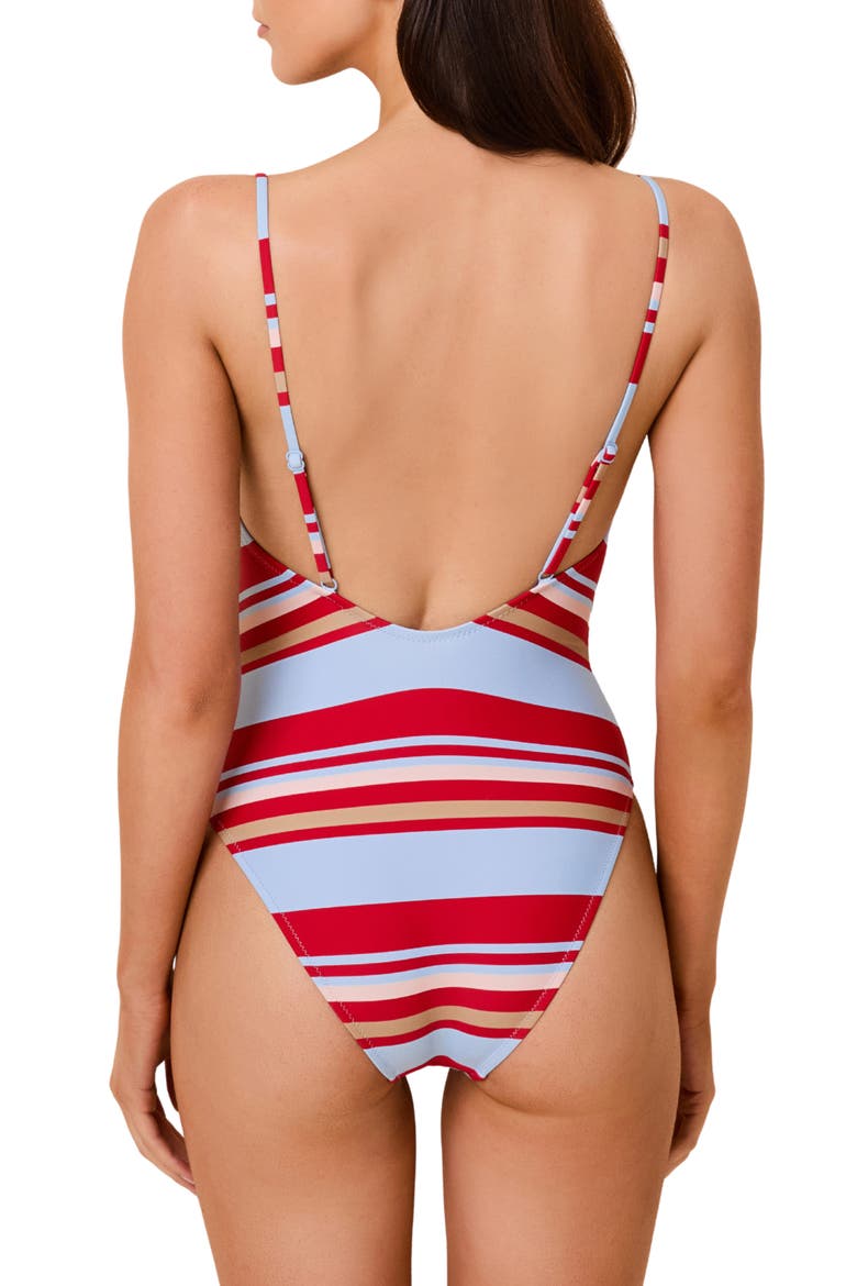 The Renna One-Piece Swimsuit, Alternate, color, CRANBERRY COPENHAGEN STRIPE