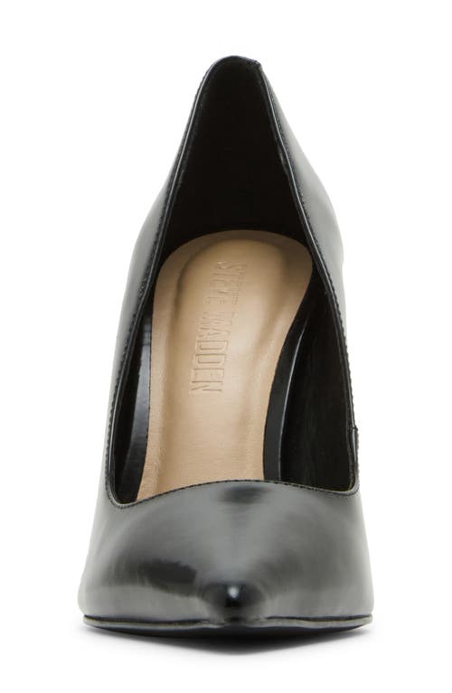 Steve Madden Noir Pointed Toe Pump In Black Leather