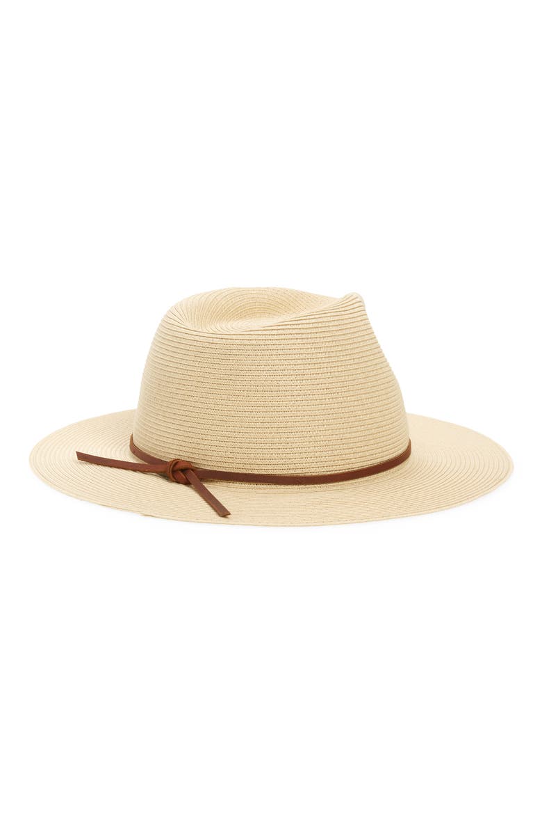 Wesley Packable Straw Fedora, Alternate, color, TAN