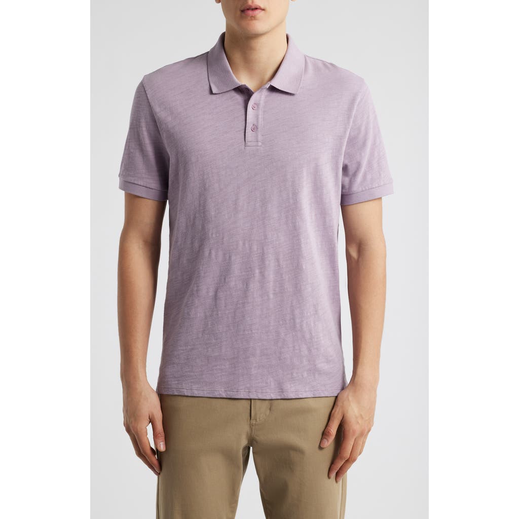 Vince Cotton Slub Jersey Polo In Purple