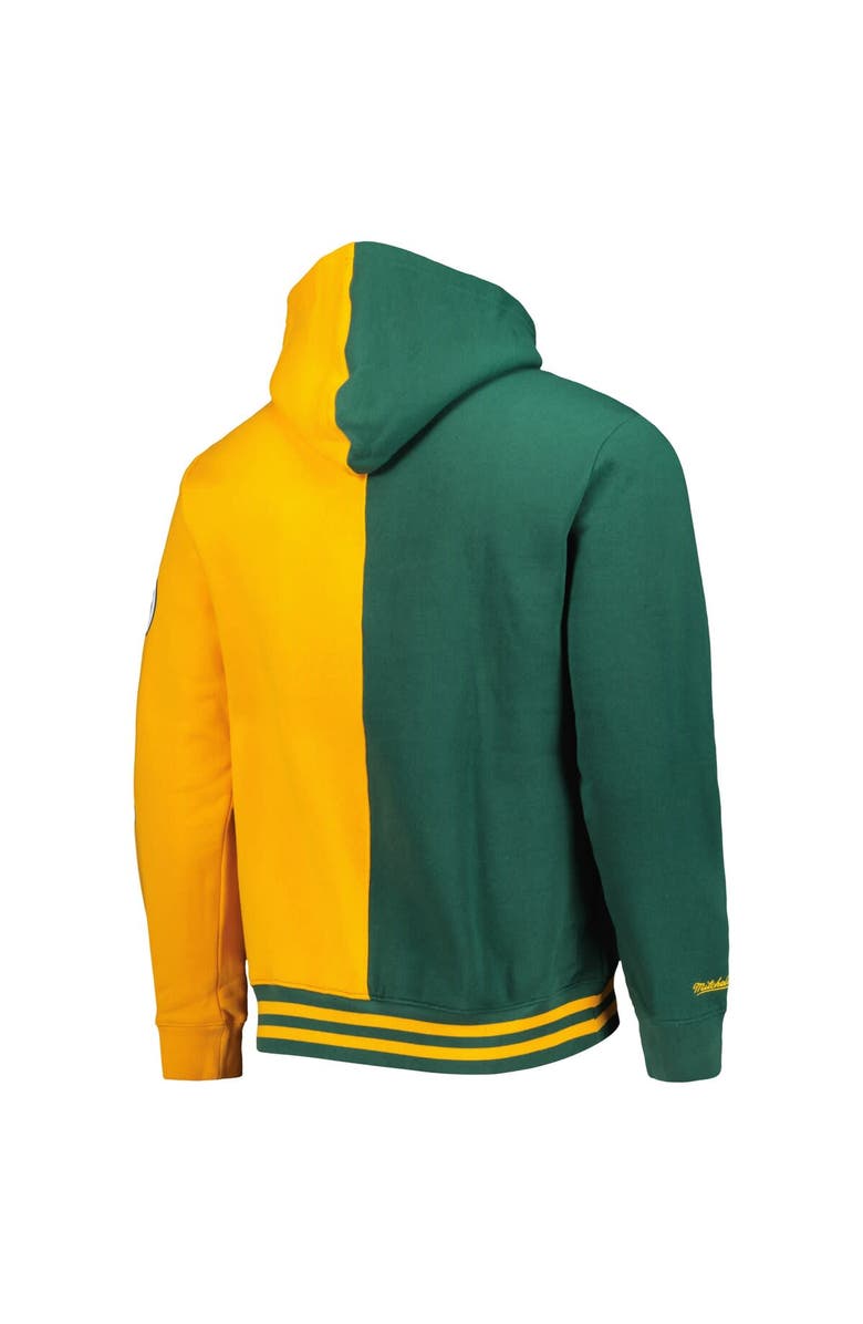 Mitchell & Ness Men's Mitchell & Ness Green/Gold Seattle SuperSonics Hardwood Classics Split Pullover Hoodie, Alternate, color, Green