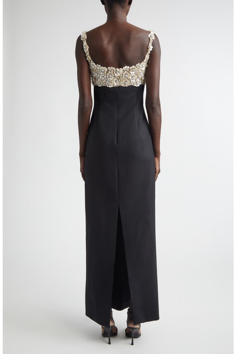Mother-of-Pearl Embellished Bustier Gown, Alternate, color, BLACK