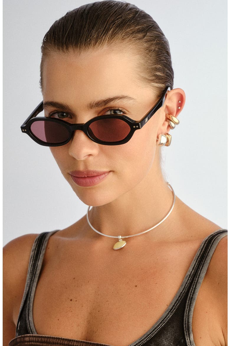 Gender Inclusive Foundry 52mm Rectangular Sunglasses, Alternate, color, BLACK