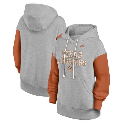 Women
s Nike Heather Gray/Texas Orange Texas Longhorns Oversized Legacy Phoenix Pullover Hoodie