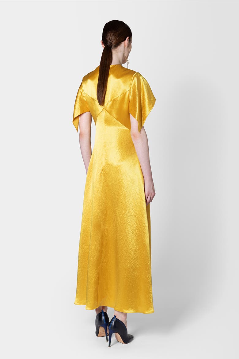 Sola Textured Satin Maxi Dress, Alternate, color, Maravilla