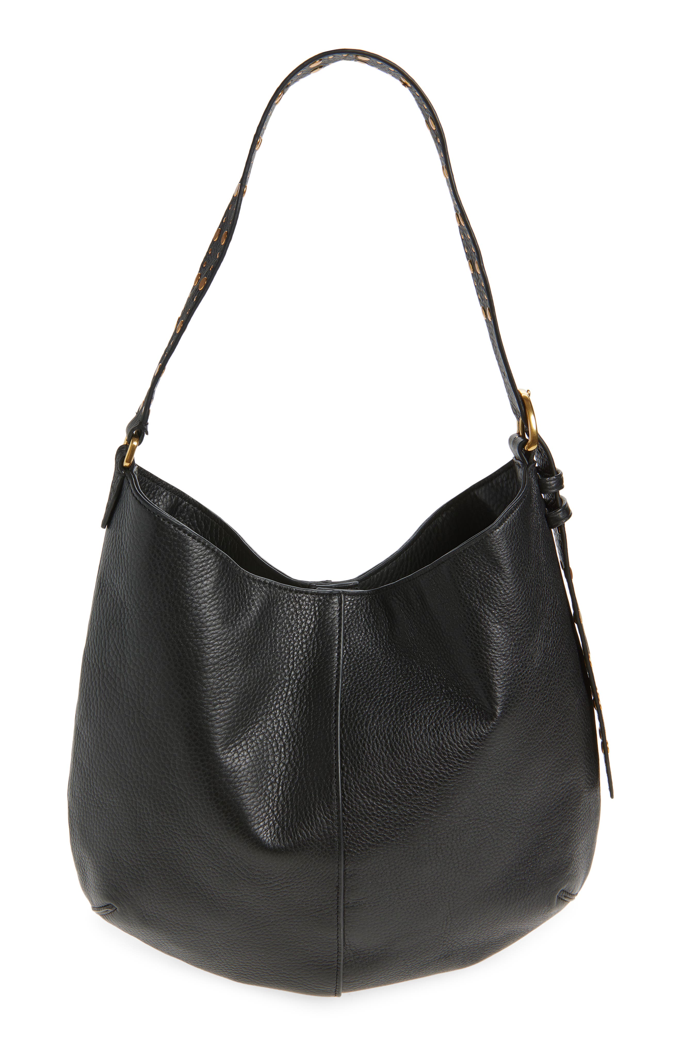 Rebecca Minkoff Naomi Leather Hobo Bag, Main, color, Black