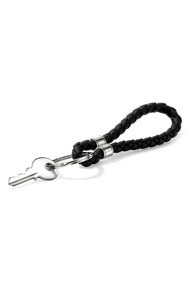 John Hardy JH Key Chain, Sterling Silver, Leather, Main, color, 