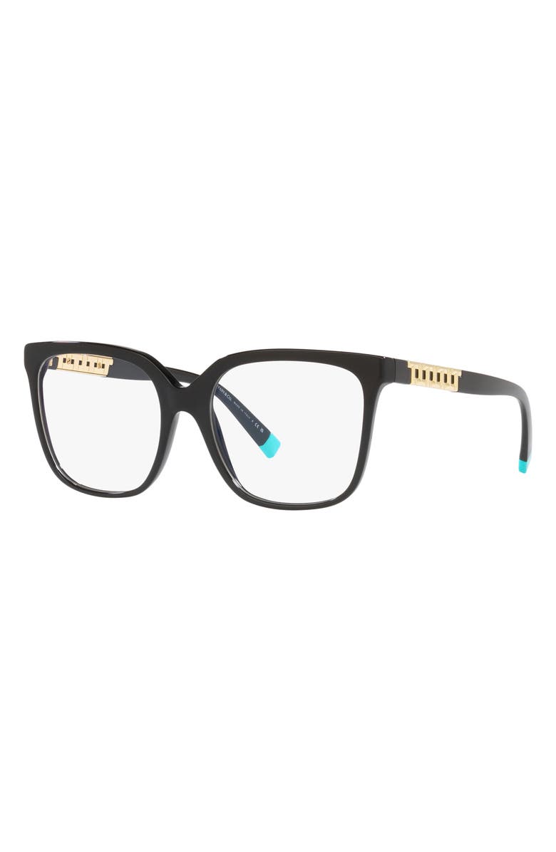 Tiffany & Co. 54mm Square Optical Glasses, Alternate, color, Black