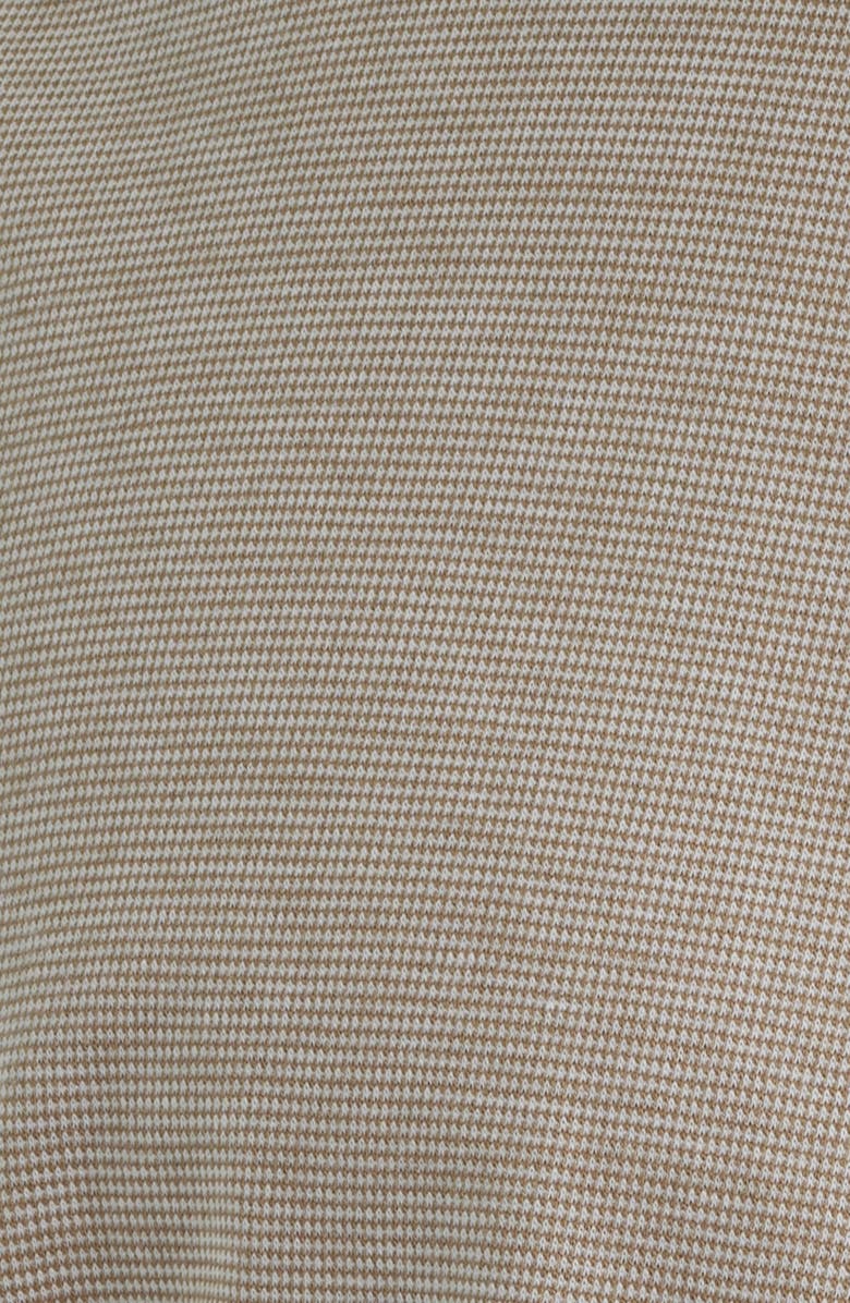 Emanuel Berg Premium Modern Fit Microhoundstooth Cotton Jersey Dress Shirt, Alternate, color, Light Beige