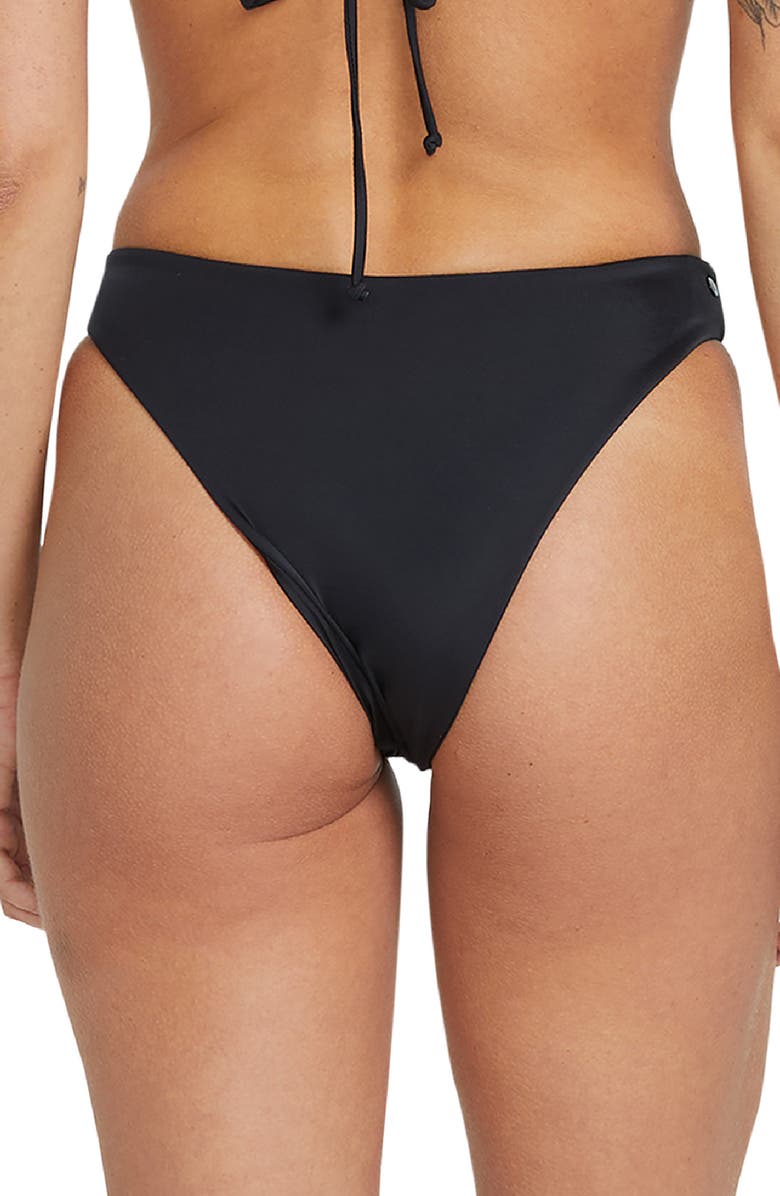 Volcom Simply Seamless Bikini Bottoms, Alternate, color, Black