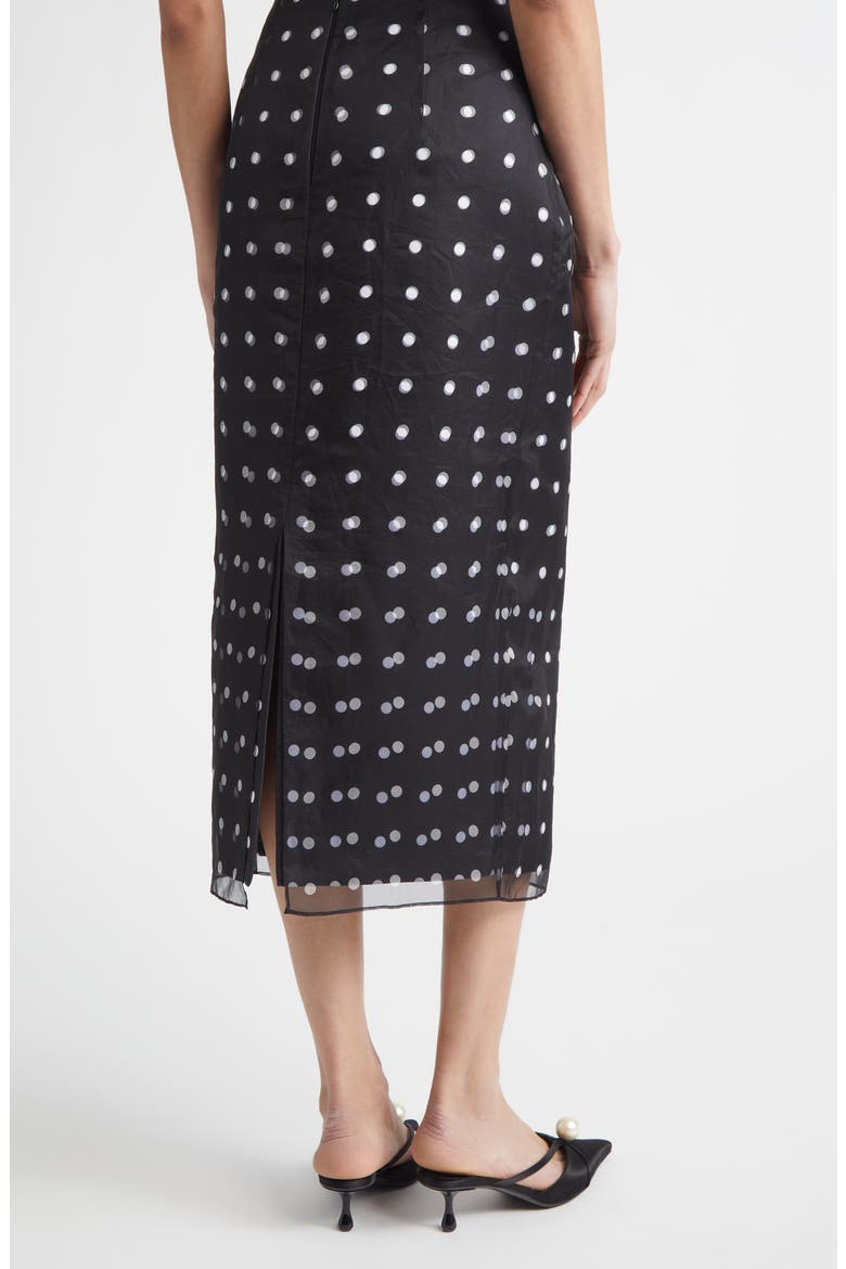 Bethan Layered Polka Dot Silk Organza Midi Skirt, Alternate, color, BLACK POLKA DOT