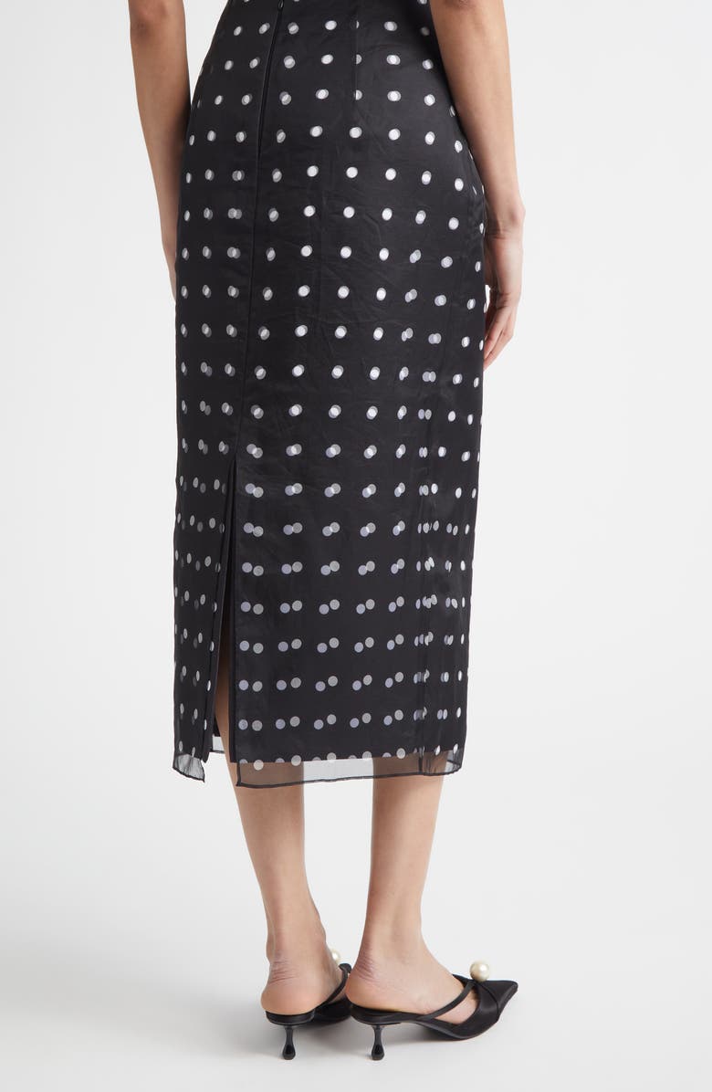 Emilia Wickstead Bethan Layered Polka Dot Silk Organza Midi Skirt, Alternate, color, Black Polka Dot
