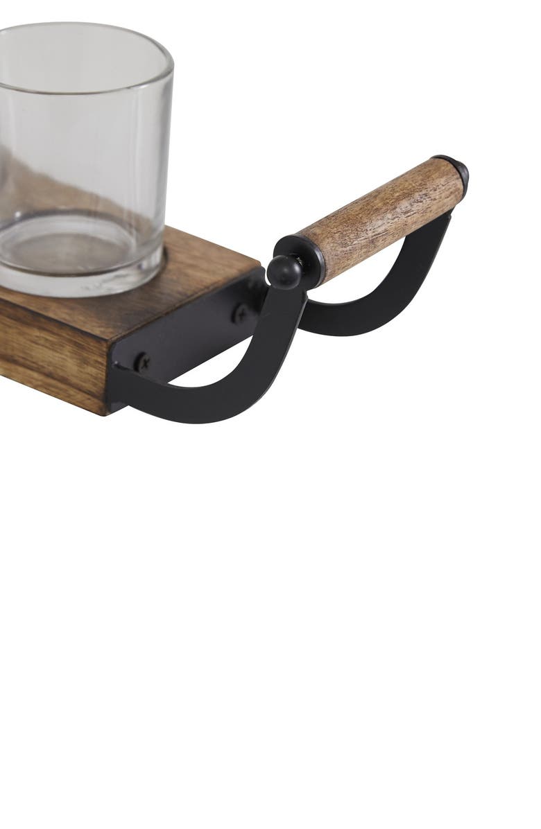 SONOMA SAGE HOME Brown Wood 8-Glass Sleeve Tea Light Candelabra - Set of 2, Alternate, color,