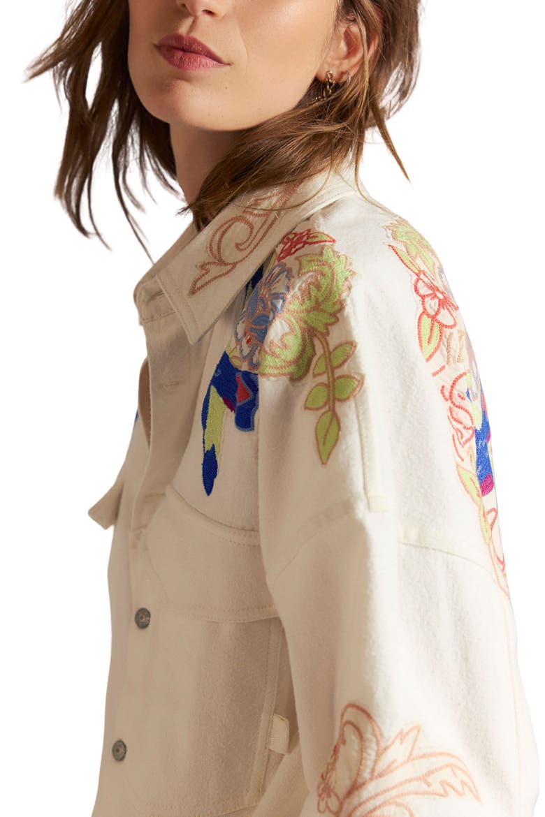 Take Flight Embroidered Cotton Shirt, Alternate, color, SNOW BELL COMBO