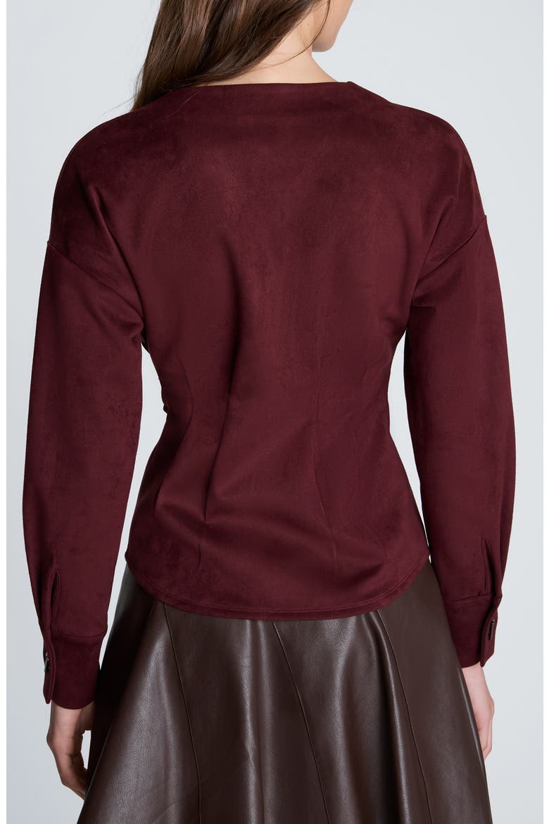 Asymmetrical Faux Suede Top, Alternate, color, SUGAR BEET