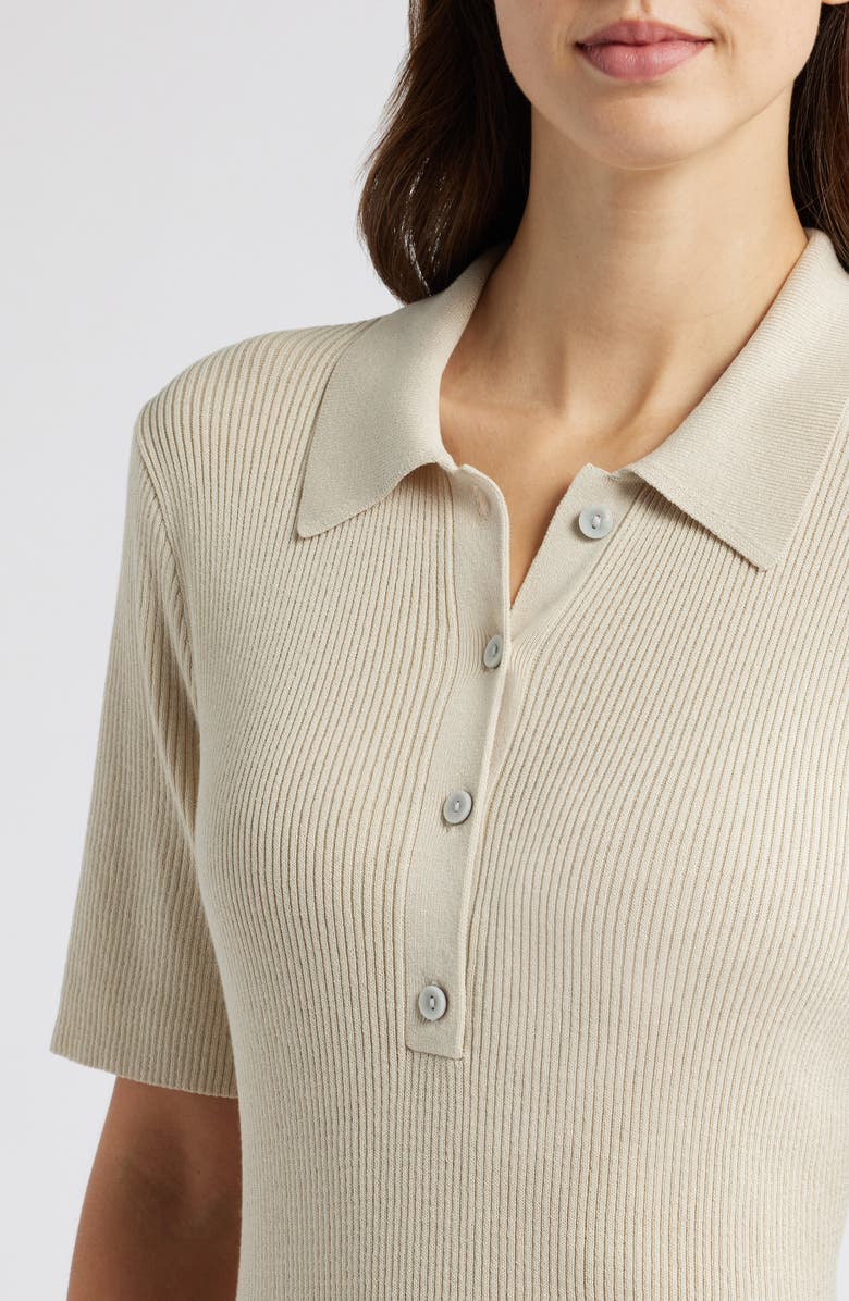 Tahari ASL Rib Polo, Alternate, color, Ecru
