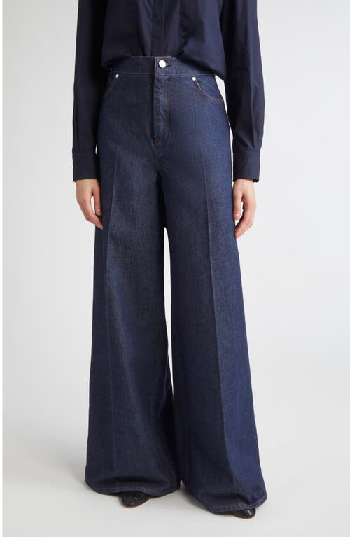 Max Mara Wide-leg Denim Trousers Five Pockets In Blue