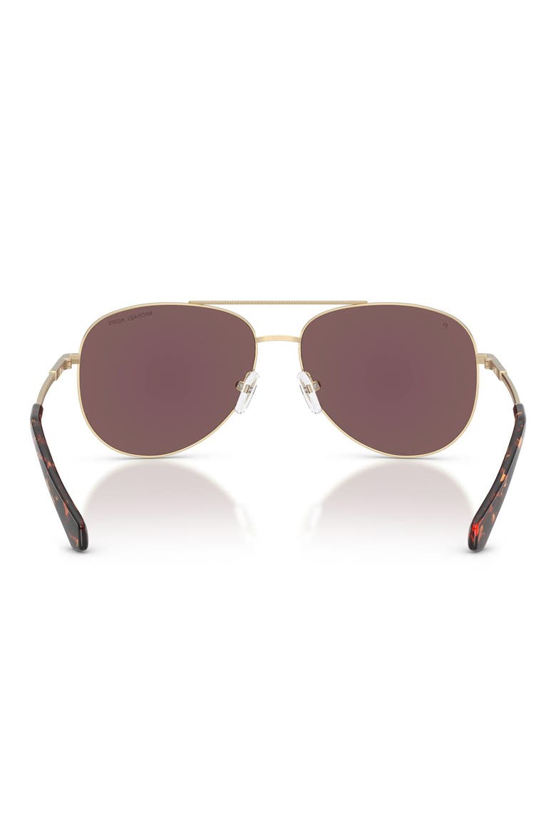 Perledo 58mm Polarized Pilot Sunglasses, Alternate, color, LIGHT GOLD / BLUE POLAR
