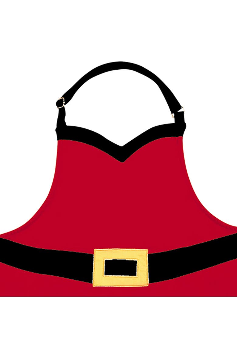 Mrs. Claus Velvet Christmas Costume Apron, Alternate, color, red