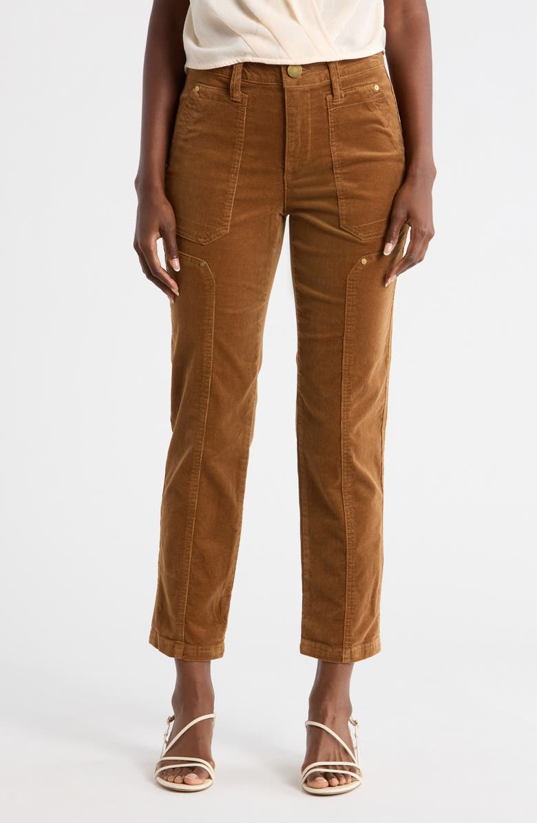 Democracy 'Ab'Solution Skyrise Straight Leg Corduroy Pants, Main, color, Roasted Pecan