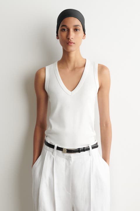Cotton V-neck Tank Top