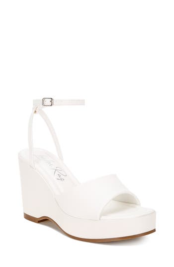 LONDON RAG Sangria Platform Wedge Sandal in White at Nordstrom Rack, Size 10