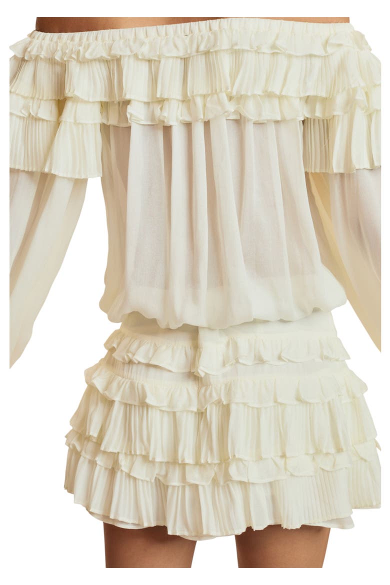 Off Shoulder Ruffle Blouse, Alternate, color, Off White