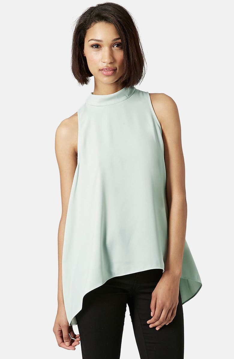 Topshop Roll Neck Sleeveless Top, Main, color,