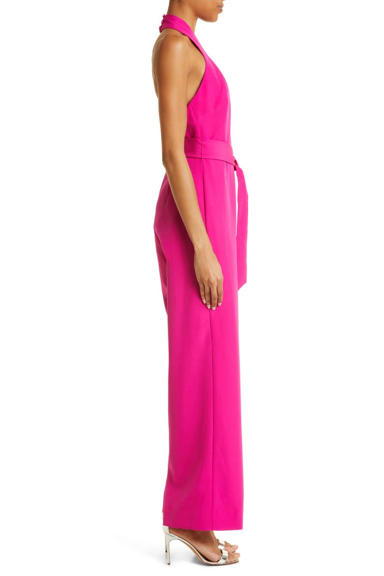 Thea Cady Asymmetric Tie Waist Jumpsuit, Alternate, color, FUCHSIA