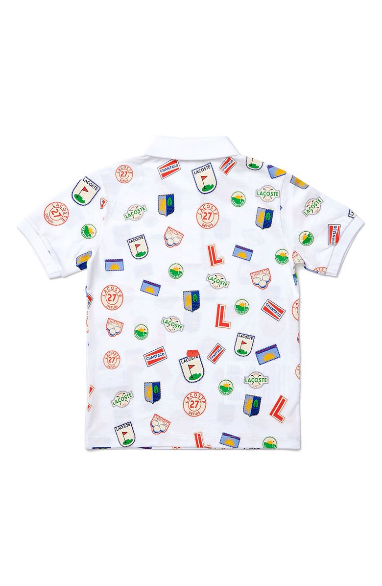 Lacoste Kids' Badge Print Polo, Alternate, color, 