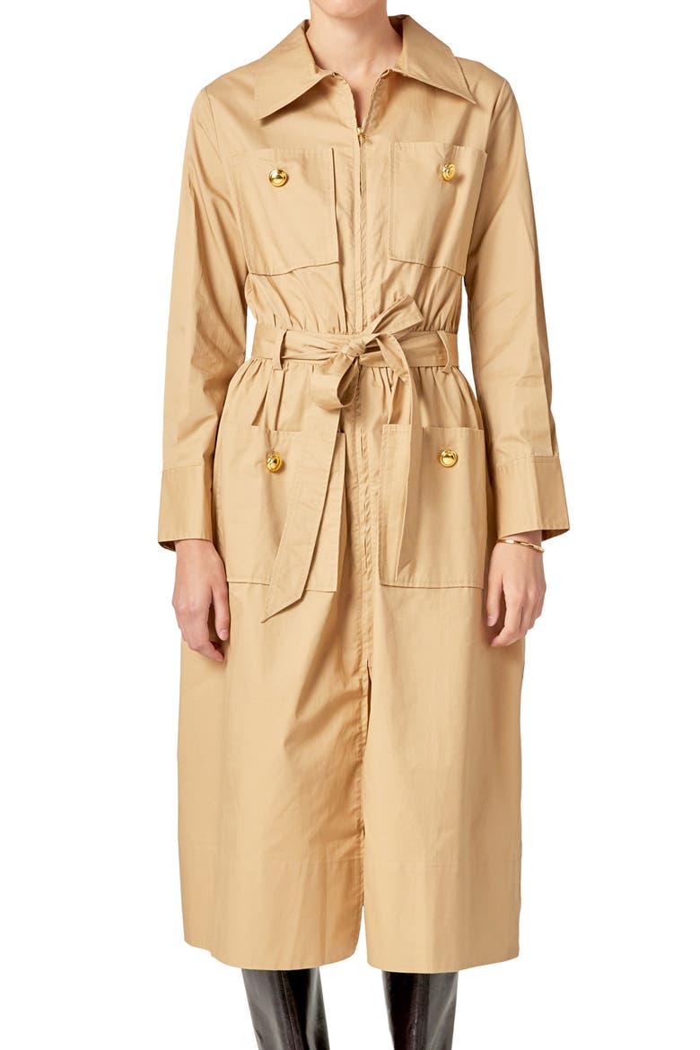 Big Pocket Long Sleeve Midi Dess, Alternate, color, BEIGE