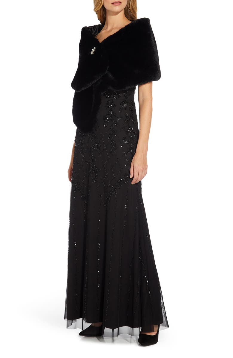 Adrianna Papell Faux Fur Shawl, Alternate, color, 