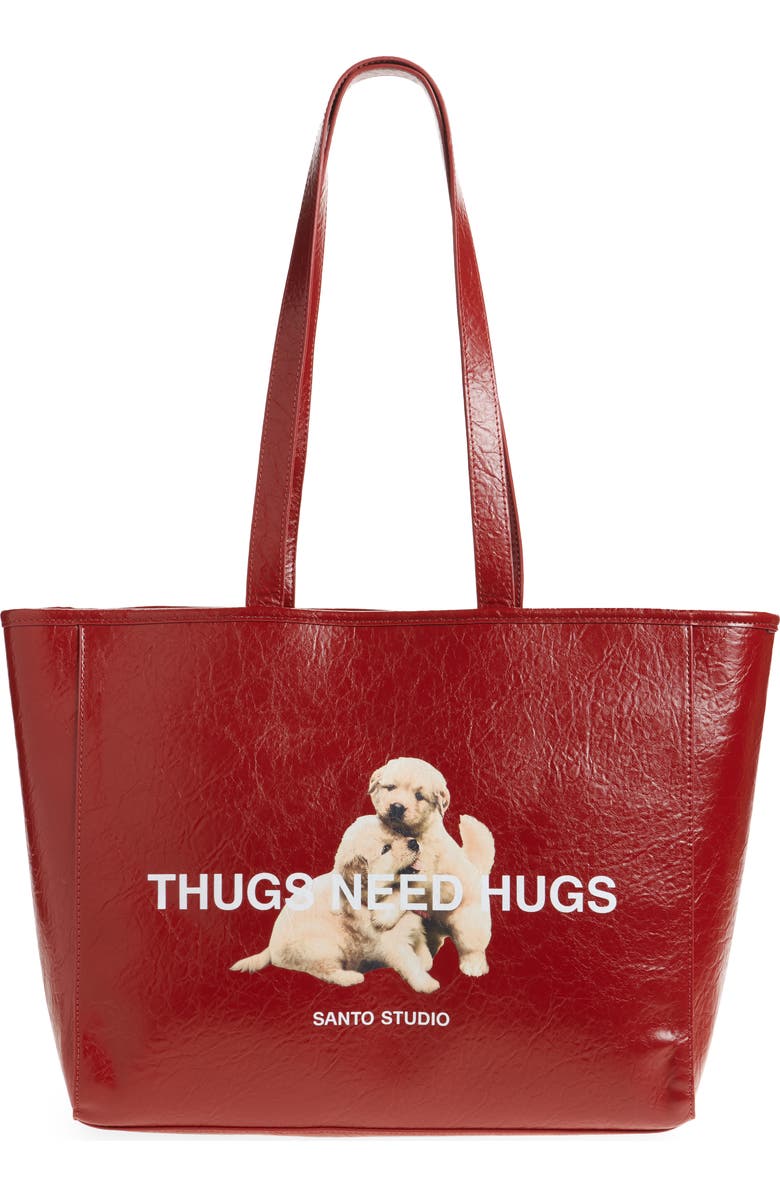 SANTO STUDIO Jasmine Tookes Red Tote, Main, color, Merlot