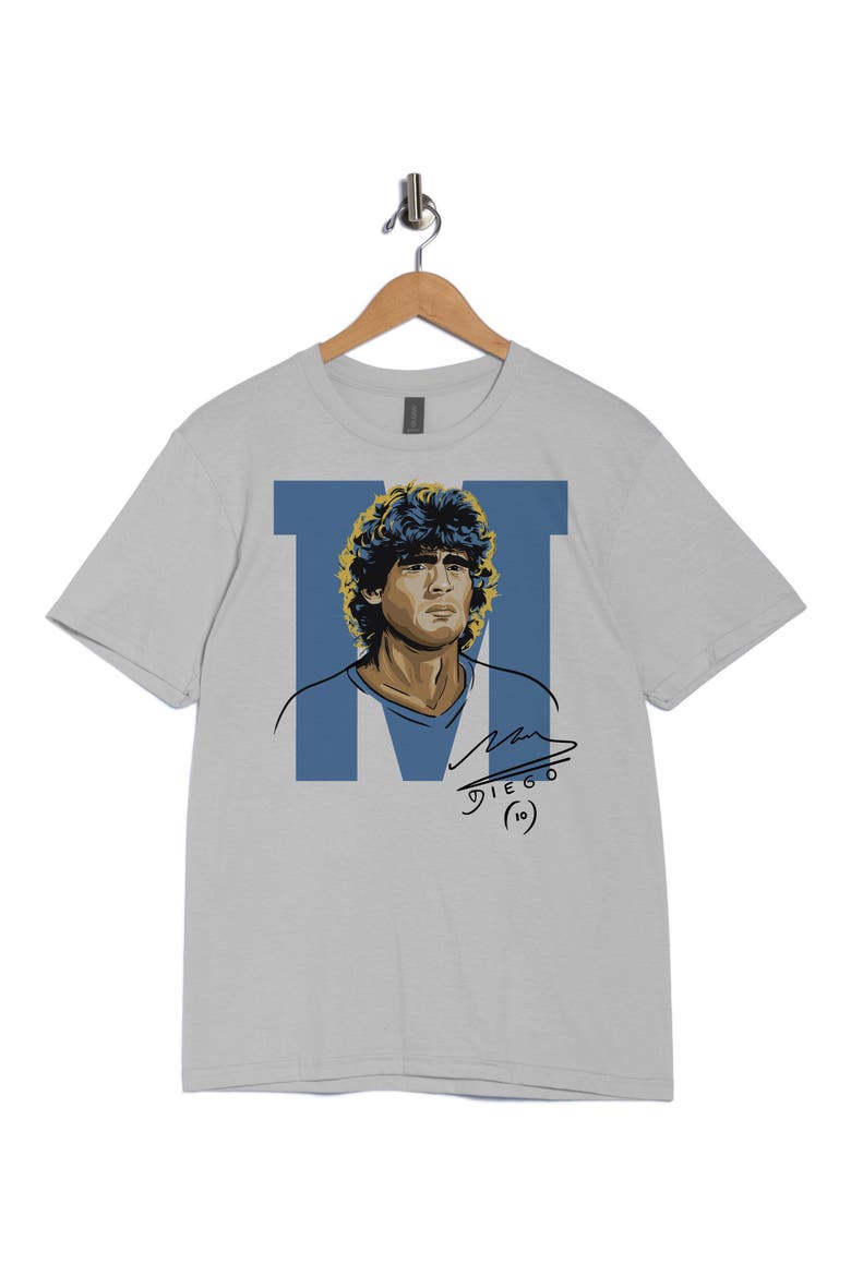 Maradona Stencils Signature Graphic T-Shirt, Alternate, color, WHITE
