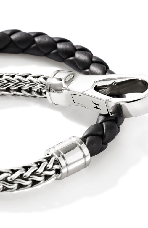 John Hardy Braided Leather & Chain Bracelet