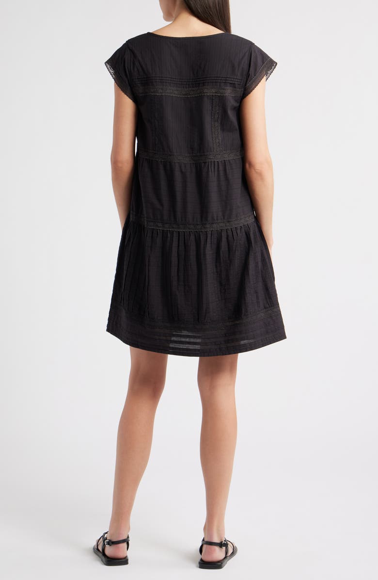 Lucky Brand Cap Sleeve Button Front Cotton Minidress, Alternate, color, Meteorite