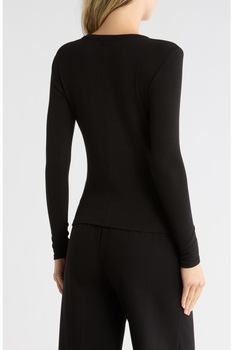 Button Shoulder Knit Top, Alternate, color, BLACK