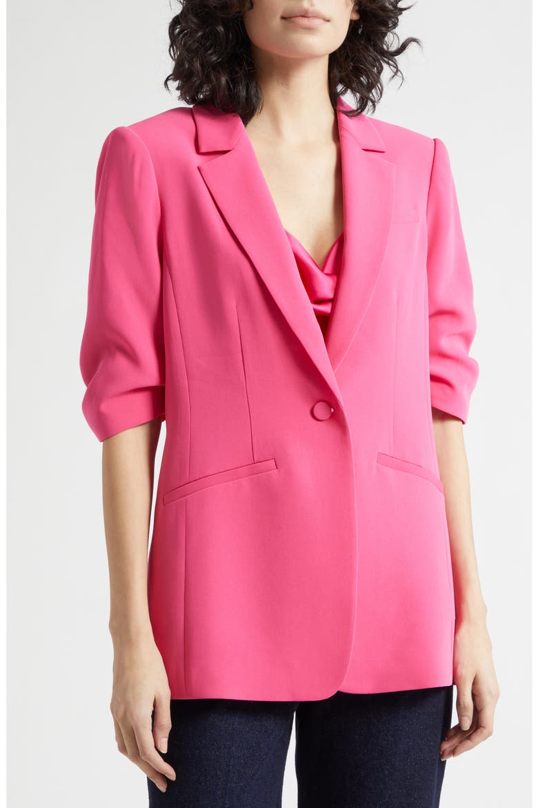 Khloe Short-Sleeve Blazer, Alternate, color, BEETROOT PURPLE