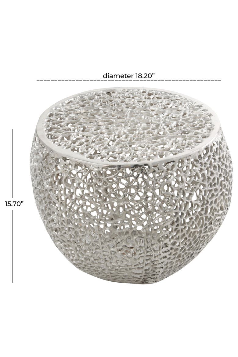 Openwork Metal Accent Table, Alternate, color, SILVER