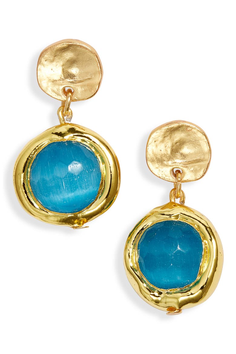 Crystal Drop Earrings, Main, color, GOLD