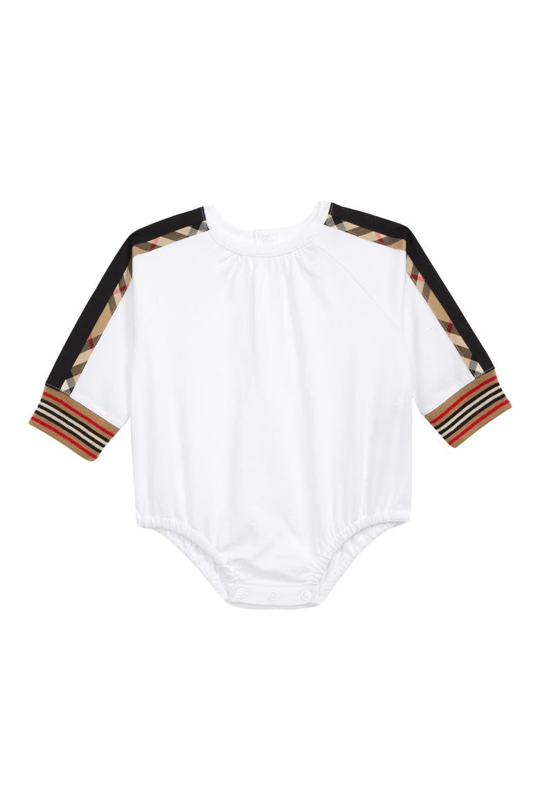 Kim Check Panel Bodysuit, Main, color, WHITE