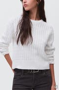 MANGO TEEN Cable Cotton Blend Sweater