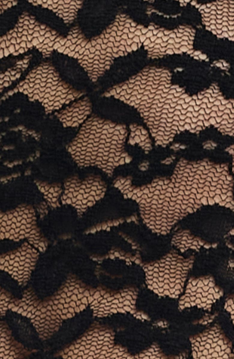 LIONESS Hamptons Floral Lace Long Sleeve Top, Alternate, color, Noir