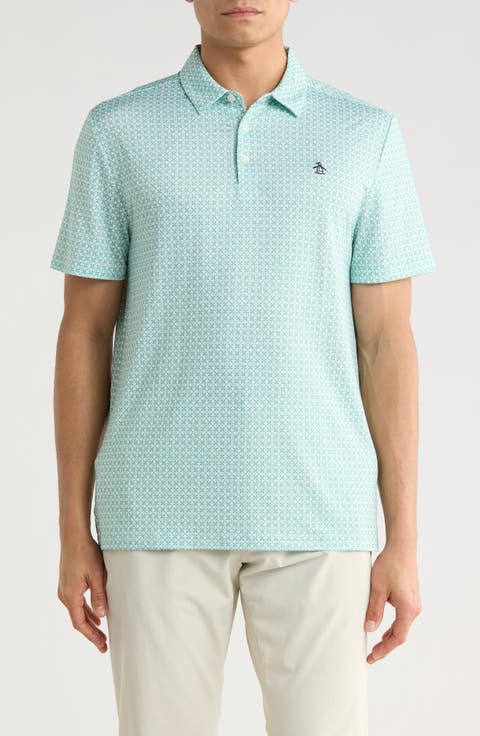 Micro Floral Geo Print Polo