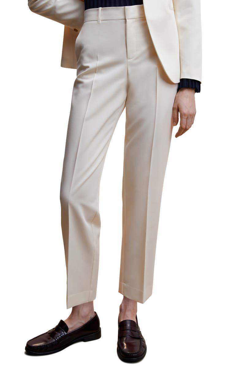MANGO Pleated Straight Leg Suit Pants, Main, color, 