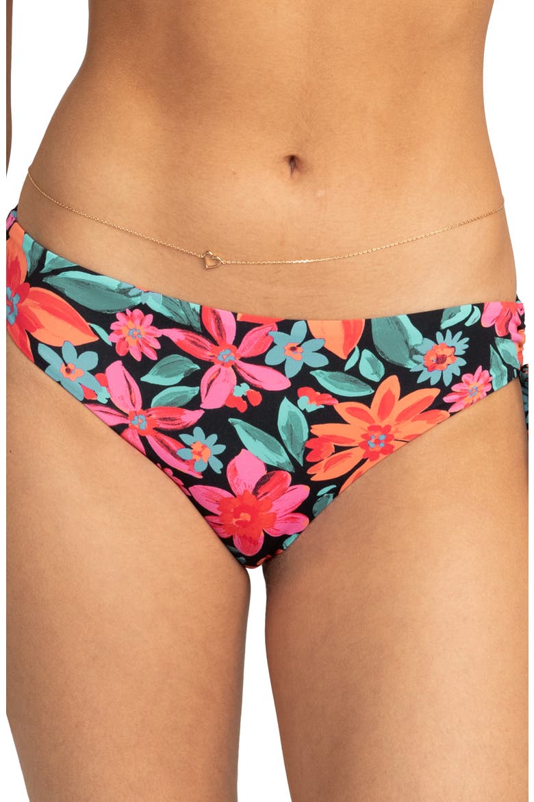 Beach Classics Hipster Side Tie Bikini Bottoms, Main, color, ANTHRACITE FLORAL