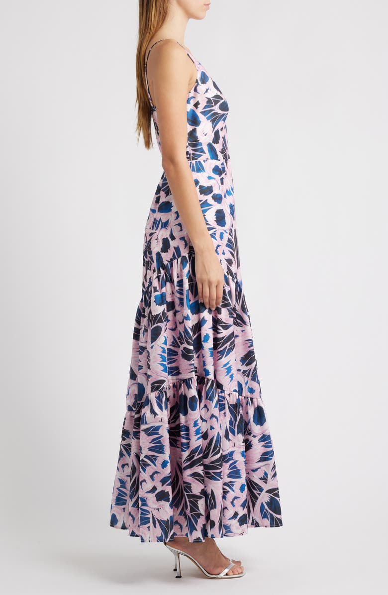 Hutch Floral Tiered Gown, Alternate, color, Navy/ Pink