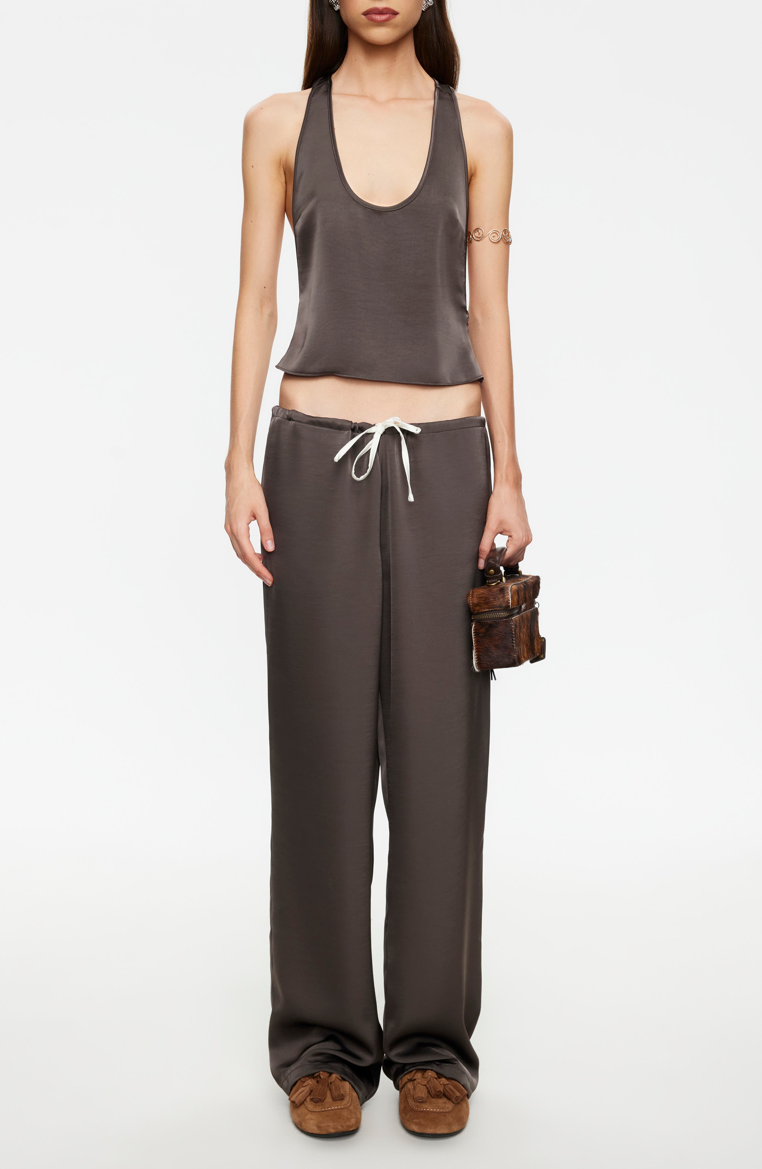 Femme Satin Drawstring Pants